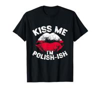 Kiss Me I'm Polish-ish Poland Flag Lips Poland Pride T-Shirt