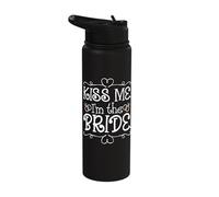 Kiss Me I'm The Bride Rings Stainless Steel Insulated Water Bottle