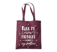 Kiss Me Now Past My Bedtime Tote Shopping Bag 10 Litres Capacity 42 x 38cm