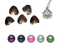 KISS ME Oysters with Pearl Inside, DIY Necklace Making Kit - Cultured Pearl in Oyster Set, Surprise Gift for Wife, Girlfriend, Mother (5PCs, 7-8mm)