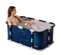 kiss me Portable Bath for Adults,Foldable Ice Bath Tub Hot SPA Freestanding Soaking Tub for Home Outdoors Gyms (Cosmic Planets,1)