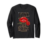 Kiss Me Quick Lips Rose Long Sleeve T-Shirt