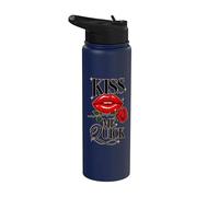 Kiss Me Quick Lips Rose Stainless Steel Insulated Water Bottle