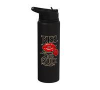 Kiss Me Quick Lips Rose Stainless Steel Insulated Water Bottle