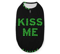 Kiss Me Shamrock Clover Pets Shirt Vest Cute Dog Tank Top Soft Sleeveless T-Shirt for Puppy Kitty Cats L
