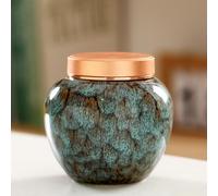 kiss me Storage Jars Coffee Bean Storage Jar Tea Tins Cans Canister Traditional Tea Caddy Sealed Lids Home Kitchen Dining Decoration (Style 2-Green)