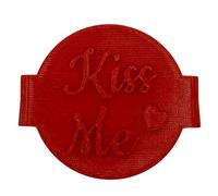 Kiss Me Valentine's Day Cookie Stamp Fondant Embosser 6cm (2.36 inches) for Baking, Icing, Fondant, Biscuits, Cookie, Cupcake, Decoration - Made in UK - The Cookie Factory
