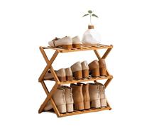 kiss me Vertical Shoe Rack,Portable Folding Shoe Storage Rack, Easy Assembly Multi Tier Wooden Shoe Racks Storage for Corridors, Bedrooms and Small Spaces (Primary Color - 3 Tier 50cm)