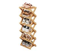 kiss me Vertical Shoe Rack,Portable Folding Shoe Storage Rack, Easy Assembly Vertical Folding Wooden Shoe Racks Storage For Small Spaces, Corridors, Bedrooms Living Room Corner (6 Tier primary colors)