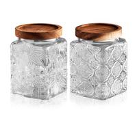 Kiss Me Vintage Glass Jars With Lid Airtight Colored 800ml 2pk