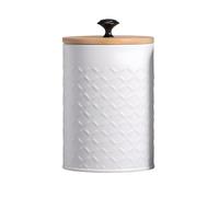 Kiss Me White Tea Coffee Sugar Canisters Set With Bamboo Airtight Lids