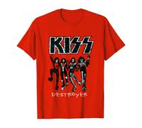 KISS Men's Destroyer Sketch Cotton T-Shirt in Red | Size: Small Kiss Red S