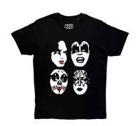 KISS Men's Stacked 3D Face T-Shirt in Black | Size: Small Kiss Black S