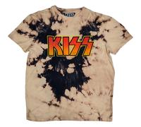 KISS Men's Tie Dye Logo T-Shirt in Tan | Size: Medium Kiss Tan M