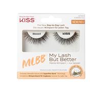KISS MLBB Lashes 01 Black | Natural effect, reusable, ultra-thin invisible eyelash band, includes eyelash glue