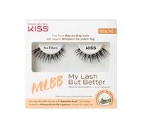 Kiss MLBB My Lash But Better False Eyelashes, Everyday Wearable Volume with Superfine Band Technology, Easy To Apply, Reusable, Cruelty-Free, Contact Lens Friendly, Style 'No Filters', 1 Pair