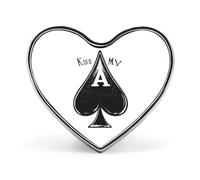 Kiss My Ace Poker Card Spades Heart Shape Badge Button Pins Brooches | Lapel Pins for Backpack Hat Bags Jacket