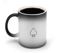 Kiss My Ace Poker Fashion Color Changing Mug Heated Coffee Cup Ceramic Hea