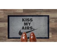 Kiss My Airs Coir Synthetic nylon Light Grey Brown Cream Green Novelty Door Mat Gift (Light Grey (Indoor))