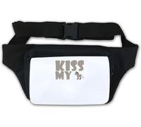 Kiss My Ass Funny Grey Graphic Waist Bag Fanny Pack White