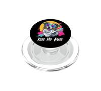 Kiss My Auss 80s 90s Blue Merle Australian Shepherd Lover PopSockets PopGrip for MagSafe