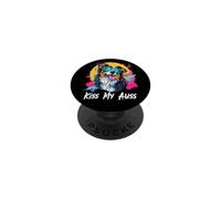 Kiss My Auss Retro 80s 90s Black Australian Shepherd Lover PopSockets Adhesive PopGrip