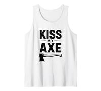 Kiss My Axe Funny Lumberjack Tank Top