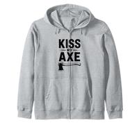 Kiss My Axe Funny Lumberjack Zip Hoodie