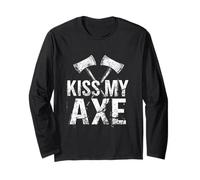 KISS My Axe Rugged Typography Long Sleeve T-Shirt