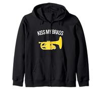KISS MY BRASS, Marching Band, Funny Marching Mellophone Zip Hoodie