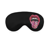 Kiss My Bricks Cute Sleep Mask for Women Men Light Blocking Eye Shade Cover with Adjustable Elastic Strap