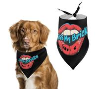 Kiss My Bricks Dog Scarf Triangle Bandana Soft Puppy Scarfs for Small Medium Pets