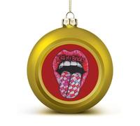 Kiss My Bricks Funny Baubles Christmas Ball Ornaments Plastic Hanging Xmas Tree Balls 1.6 Inch Holiday Decor