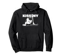 Kiss My Cat Butt Funny Sarcastic Tuxedo Black Cat Grooming Pullover Hoodie