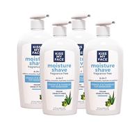 Kiss My Face Moisture Shave 11oz Fragrance Free 4-In-1 Pump (2 Pack)