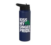 Kiss My Ginger Pride Funny Irish St Patricks Stainless Steel Insulated Water Bottle