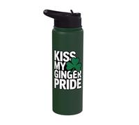 Kiss My Ginger Pride Funny Irish St Patricks Stainless Steel Insulated Water Bottle
