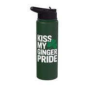 Kiss My Ginger Pride Funny Irish St Patricks Stainless Steel Insulated Water Bottle
