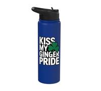 Kiss My Ginger Pride Funny Irish St Patricks Stainless Steel Insulated Water Bottle