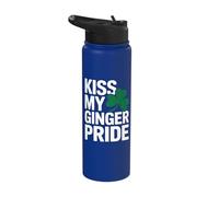 Kiss My Ginger Pride Funny Irish St Patricks Stainless Steel Insulated Water Bottle