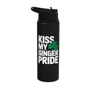 Kiss My Ginger Pride Funny Irish St Patricks Stainless Steel Insulated Water Bottle