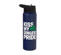 Kiss My Ginger Pride Funny Irish St Patricks Stainless Steel Insulated Water Bottle