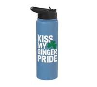 Kiss My Ginger Pride Funny Irish St Patricks Stainless Steel Insulated Water Bottle
