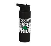 Kiss My Ginger Pride Funny Irish St Patricks Stainless Steel Insulated Water Bottle
