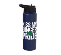 Kiss My Ginger Pride Funny Irish St Patricks Stainless Steel Insulated Water Bottle