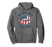 Kiss My Grits, Southern Bell with a Southern Flair Pullover Hoodie