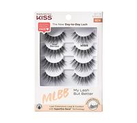 KISS My Lash But Better Fake Eyelashes Multipack - Well Blended, Pack of 4, Invisible, Lightweight, Reusable, Contact Lens Friendly, Volume, Comfortable, Pack of 8