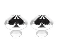 Kiss My Poker Card Spades Cabinet Knobs Stainless Steel Round Drawer Pulls for Wardrob Doorknob