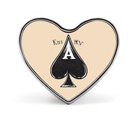 Kiss My Poker Card Spades Heart Shape Badge Cute Heart Brooch Pins Button Badges for Backpack Jackets Hats Decor