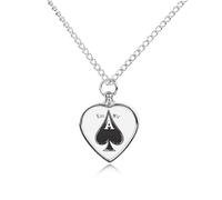 Kiss My Poker Card Spades Urn Necklace for Ashes Heart Jewelry Pendant Pet Cremation Memorial Necklace